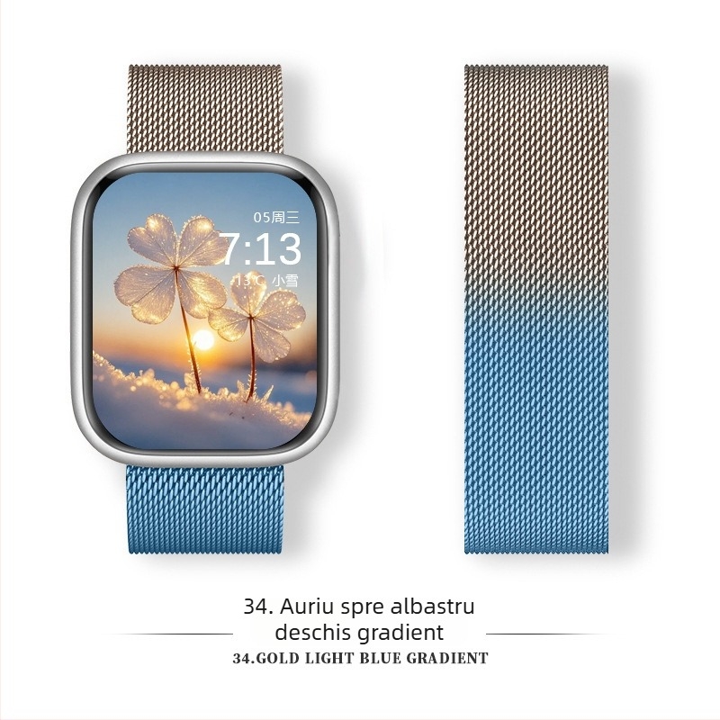 Brățară Milanese din oțel inoxidabil cu cataramă magnetică pentru Apple Watch (18-22 mm)