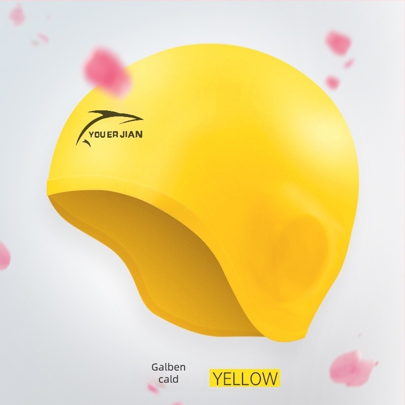 Șapcă de înot din silicon, croială lejeră, unisex adulți, potrivită pentru păr lung, protecția urechilor
