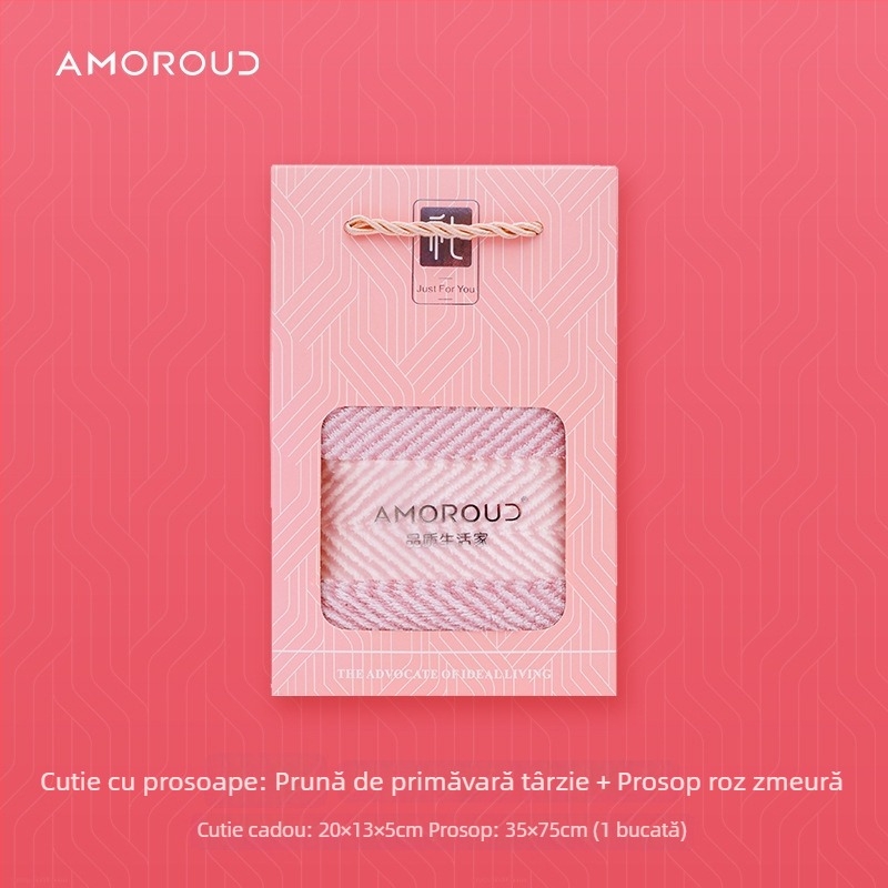 Mufando Set de Prosoape de Baie în Cutie Cadou – Lux Clasic, Coral Fleece, 280 g, Finisare prin cusătură, Ambalaj în Cutie Cadou