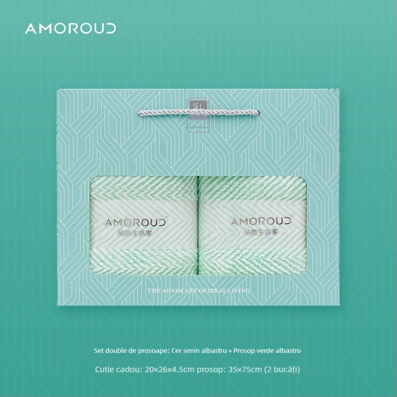 Mufando Set de Prosoape de Baie în Cutie Cadou – Lux Clasic, Coral Fleece, 280 g, Finisare prin cusătură, Ambalaj în Cutie Cadou