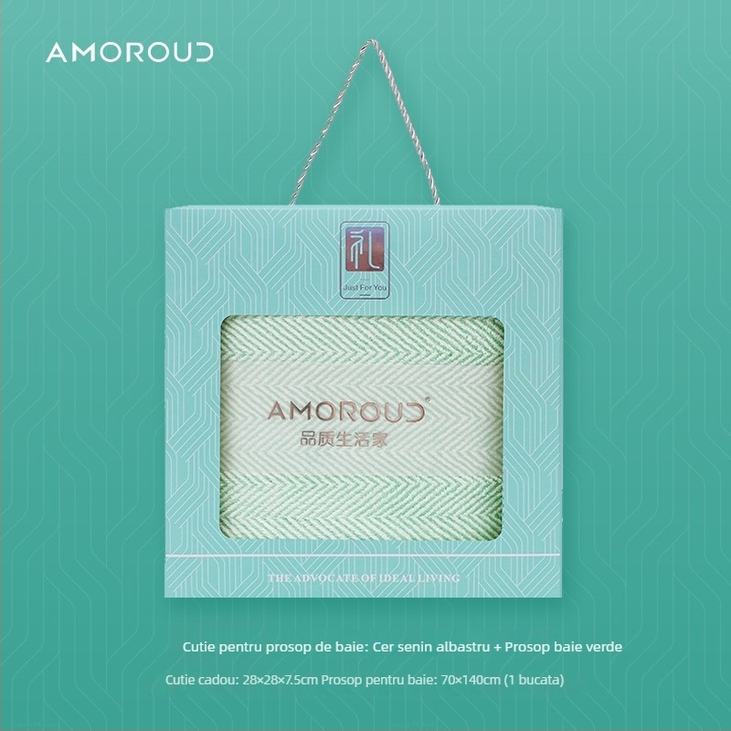 Mufando Set de Prosoape de Baie în Cutie Cadou – Lux Clasic, Coral Fleece, 280 g, Finisare prin cusătură, Ambalaj în Cutie Cadou