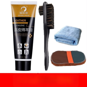 Set de lustruire pentru pantofi din piele – Ceară solidă, Ulei de întreținere și Set pensule de curățare