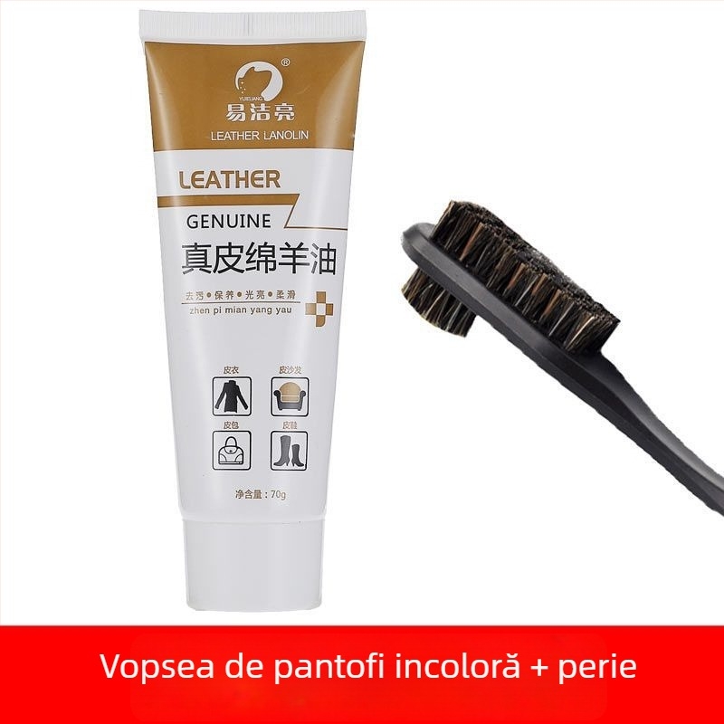 Set de lustruire pentru pantofi din piele – Ceară solidă, Ulei de întreținere și Set pensule de curățare