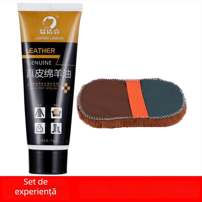 Set de lustruire pentru pantofi din piele – Ceară solidă, Ulei de întreținere și Set pensule de curățare