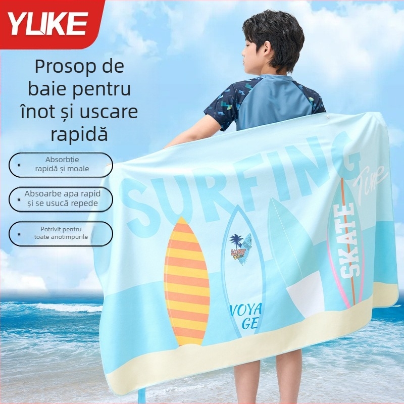 Prosop pentru copii Yuke cu uscare rapidă – halat absorbant de baie, 200-300 g, Jacquard 16 fire, cusături