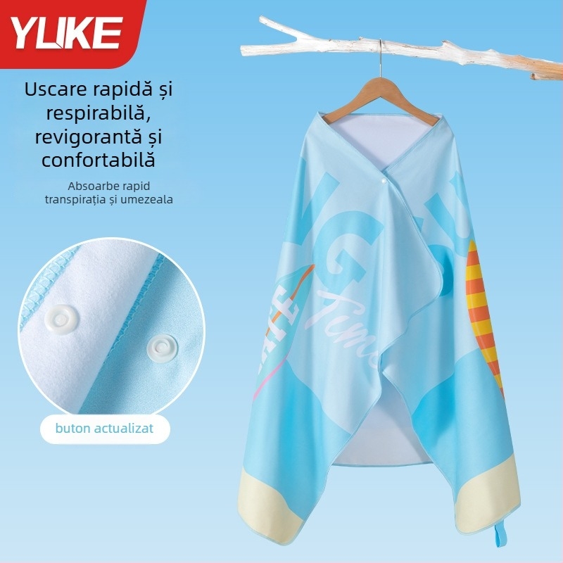 Prosop pentru copii Yuke cu uscare rapidă – halat absorbant de baie, 200-300 g, Jacquard 16 fire, cusături