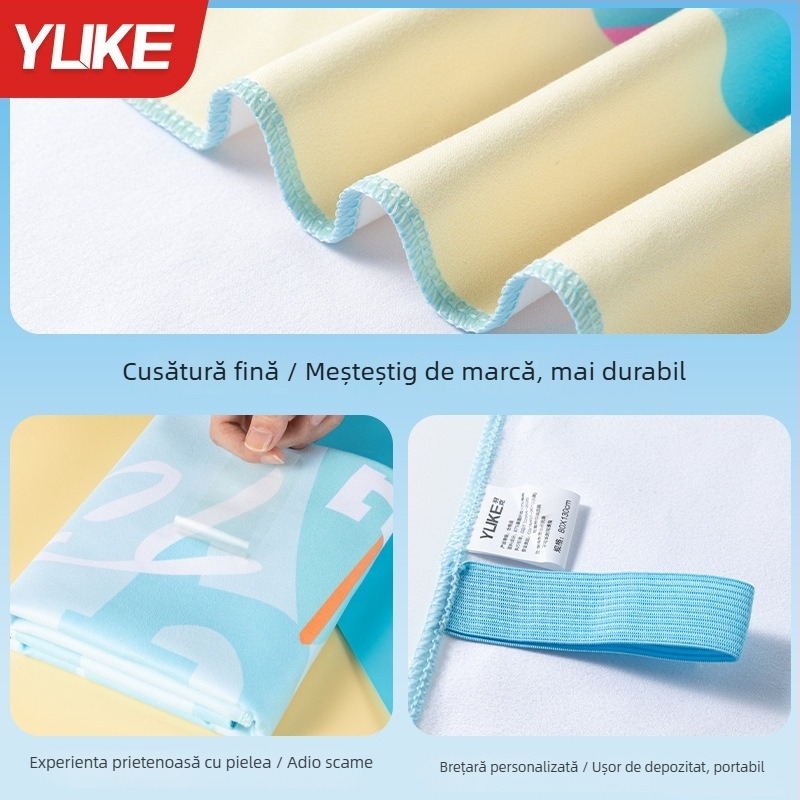 Prosop pentru copii Yuke cu uscare rapidă – halat absorbant de baie, 200-300 g, Jacquard 16 fire, cusături