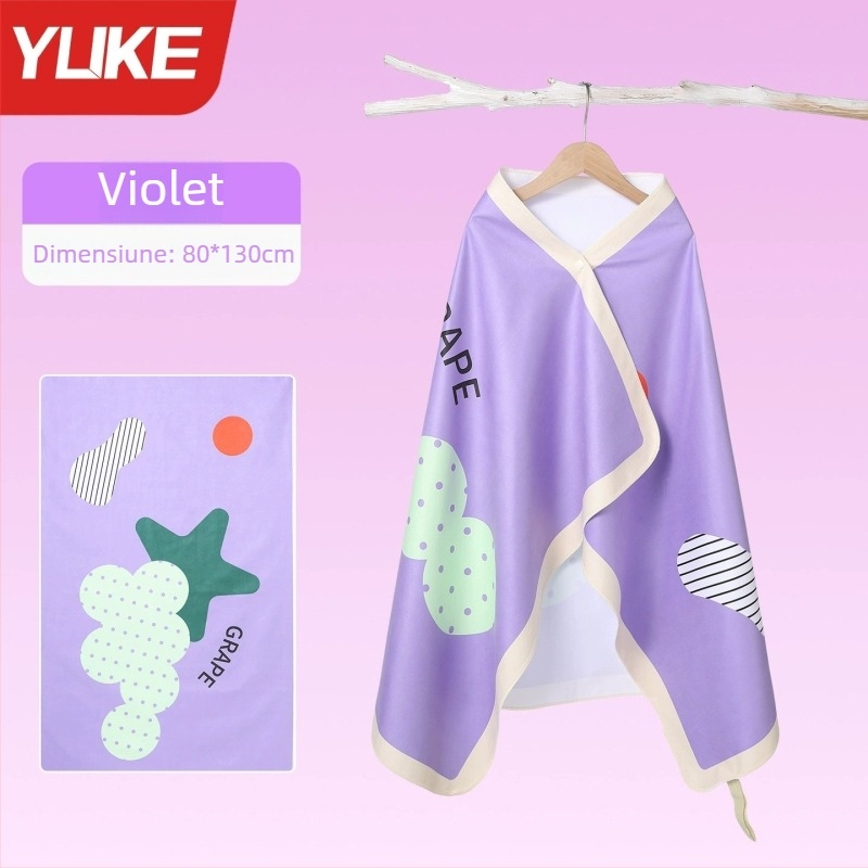 Prosop pentru copii Yuke cu uscare rapidă – halat absorbant de baie, 200-300 g, Jacquard 16 fire, cusături