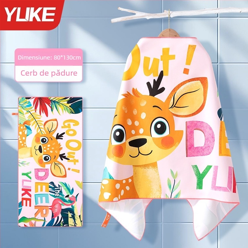 Prosop pentru copii Yuke cu uscare rapidă – halat absorbant de baie, 200-300 g, Jacquard 16 fire, cusături
