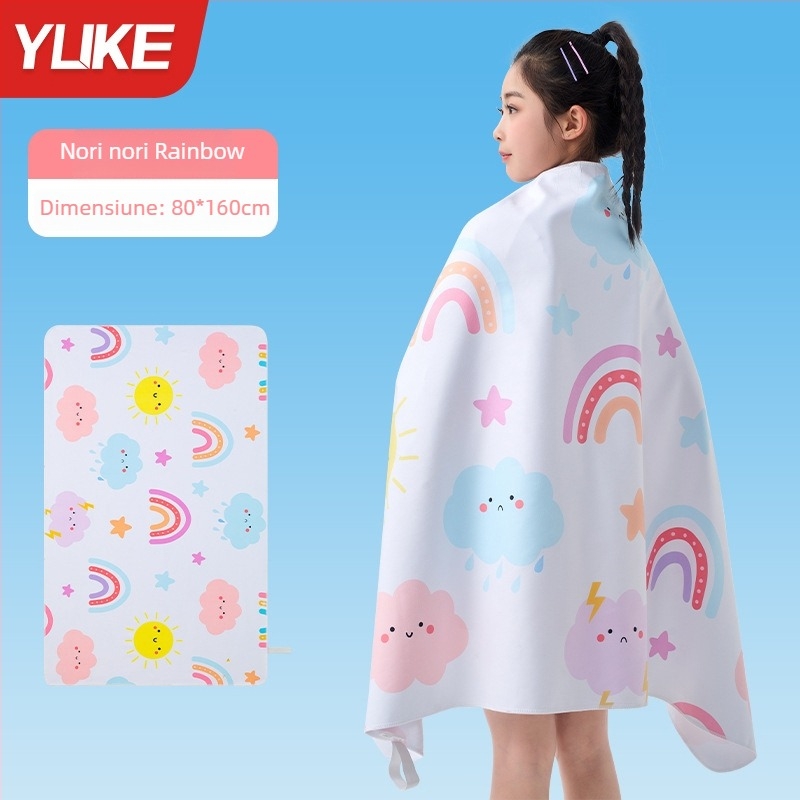 Prosop pentru copii Yuke cu uscare rapidă – halat absorbant de baie, 200-300 g, Jacquard 16 fire, cusături