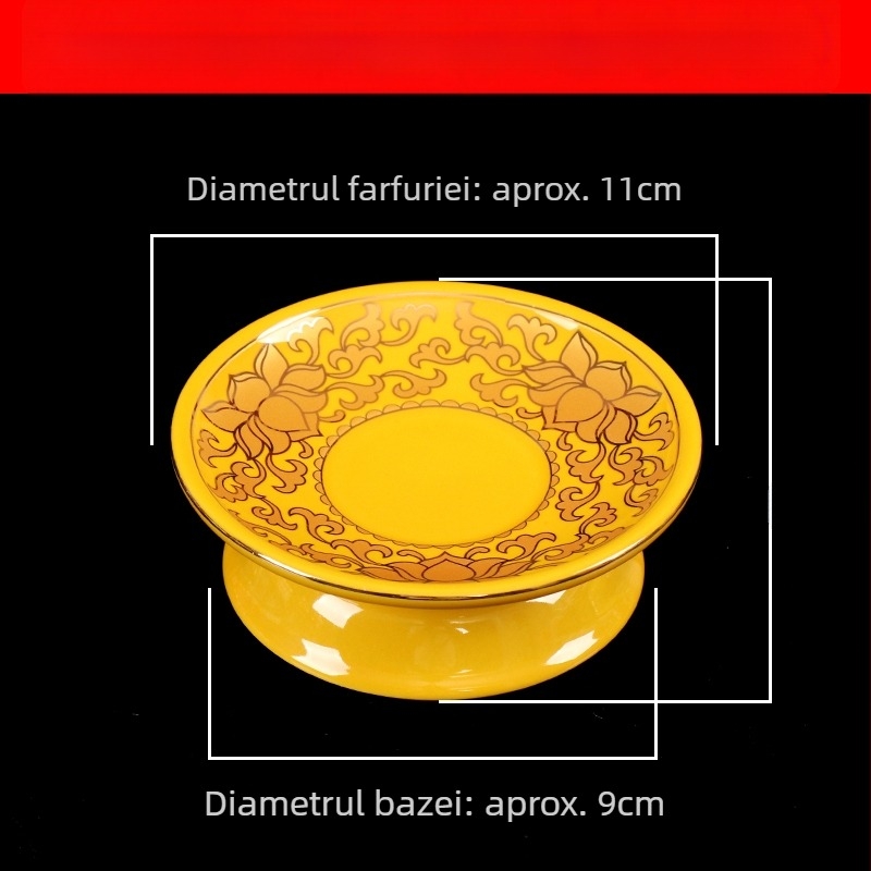 Farfurie de fructe pentru Buddha, farfurie de ofrandă decorativă cu floare de mătase, stil universal, suprafață: altă, cadou de ziua de naștere
