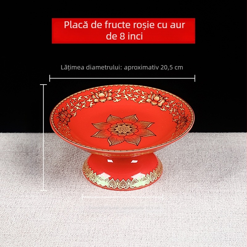 Farfurie de fructe pentru Buddha, farfurie de ofrandă decorativă cu floare de mătase, stil universal, suprafață: altă, cadou de ziua de naștere