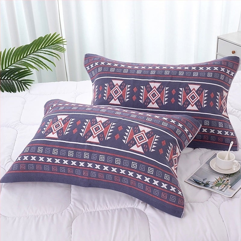 Prosop de pernă din tifon cu patru straturi, imprimeu jacquard, atingere moale, imprimare logo și personalizare disponibile