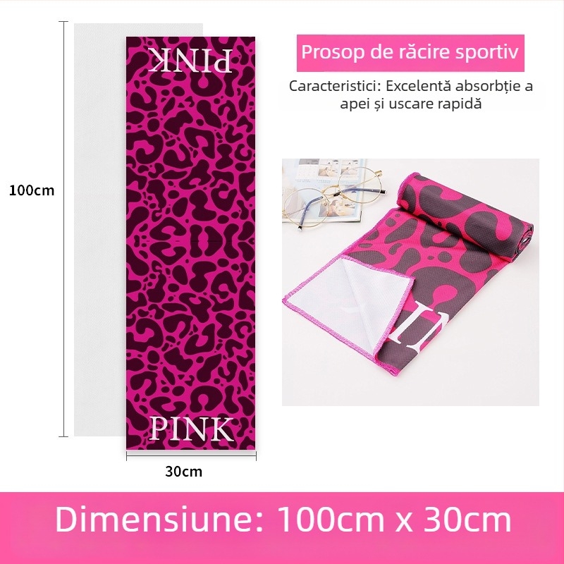Prosop sport din poliester, funcție de răcire, 45 g, absorbție de apă 11–15 s, logo imprimat