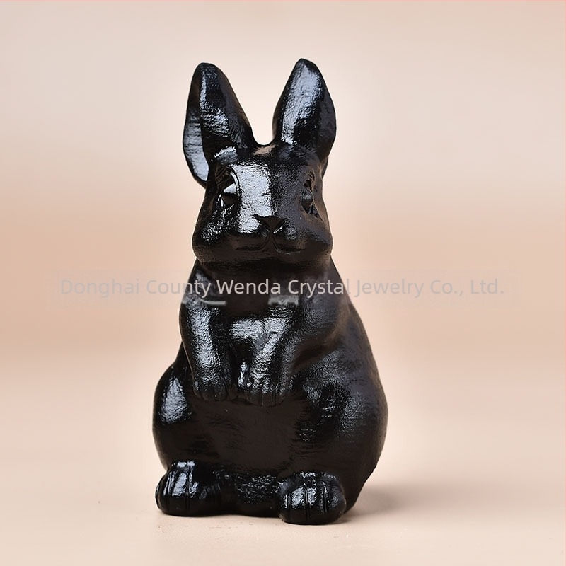 Sculptură animal zodiac din obsidian natural, formă de animal, claritate VVS