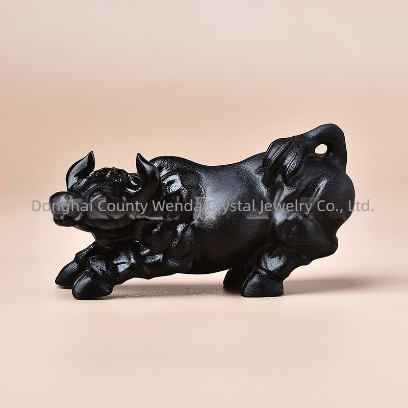 Sculptură animal zodiac din obsidian natural, formă de animal, claritate VVS