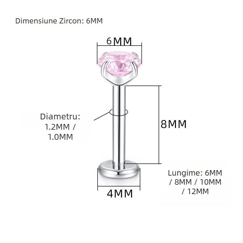 Tusmao cercei din aliaj de titan – Zircon octagonal, încrustări cu diamante, geometric, unisex