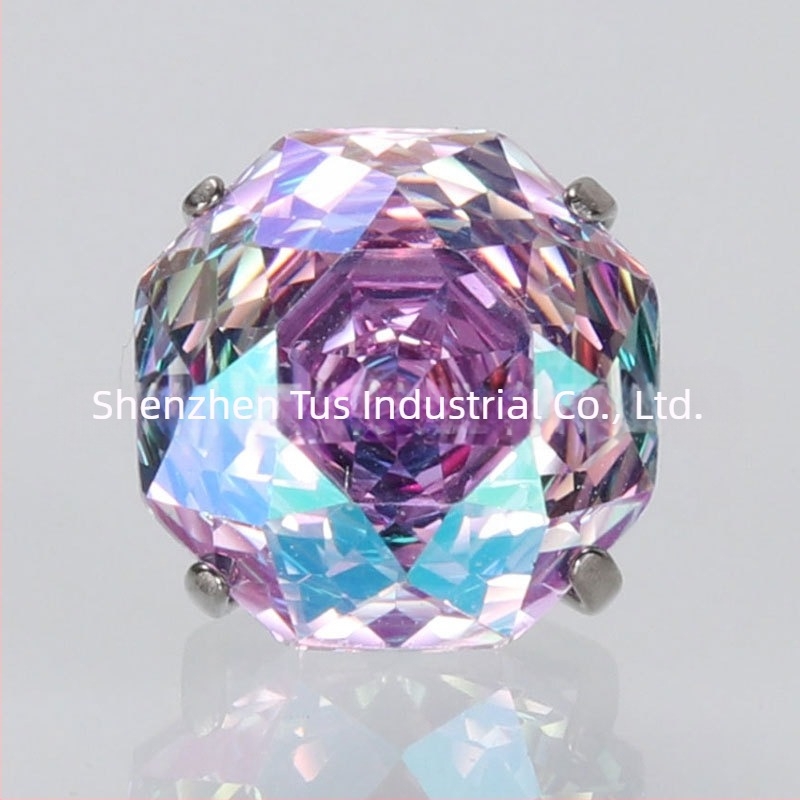 Tusmao cercei din aliaj de titan – Zircon octagonal, încrustări cu diamante, geometric, unisex