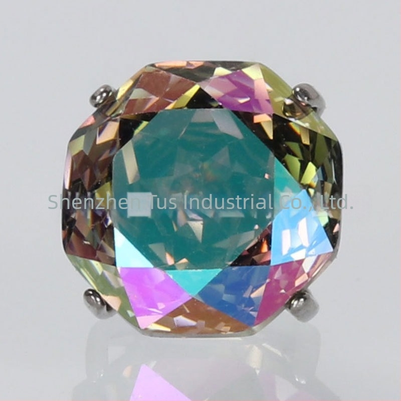 Tusmao cercei din aliaj de titan – Zircon octagonal, încrustări cu diamante, geometric, unisex