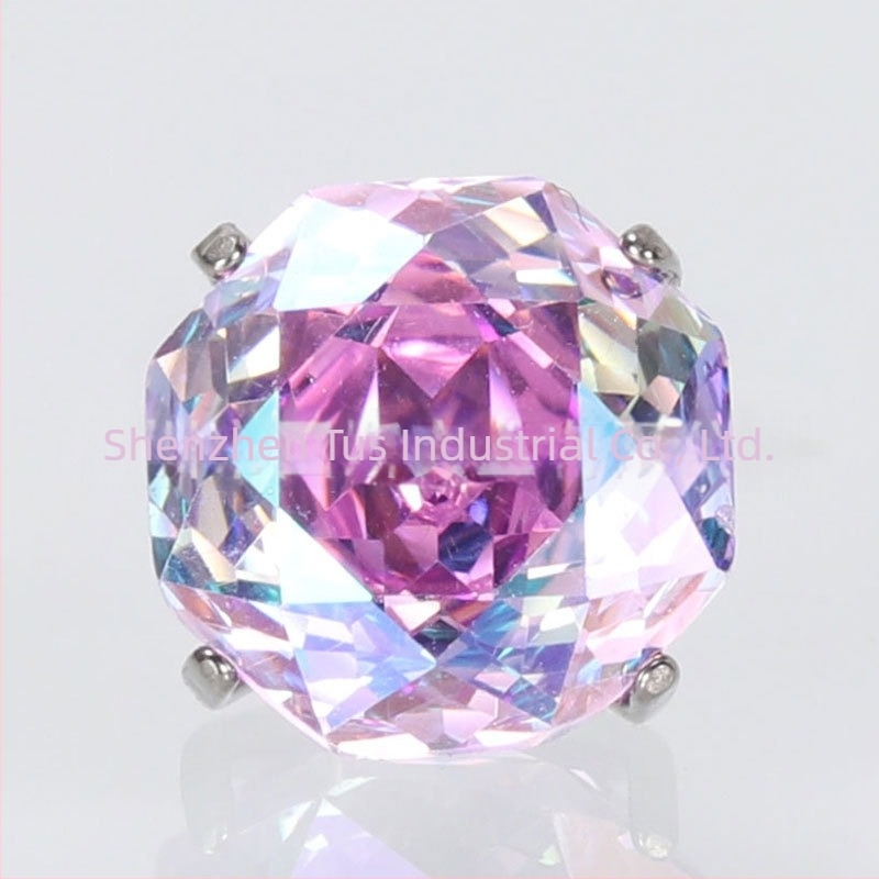 Tusmao cercei din aliaj de titan – Zircon octagonal, încrustări cu diamante, geometric, unisex