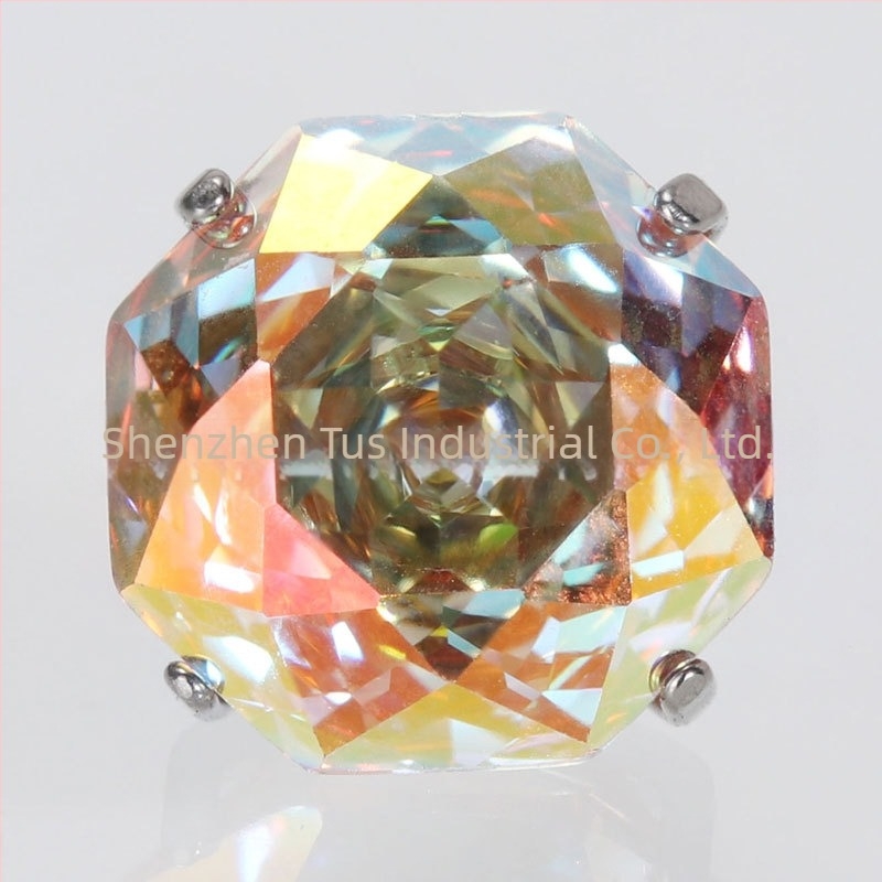 Tusmao cercei din aliaj de titan – Zircon octagonal, încrustări cu diamante, geometric, unisex