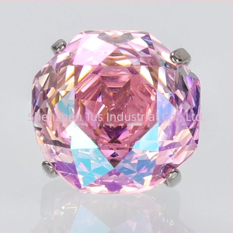 Tusmao cercei din aliaj de titan – Zircon octagonal, încrustări cu diamante, geometric, unisex