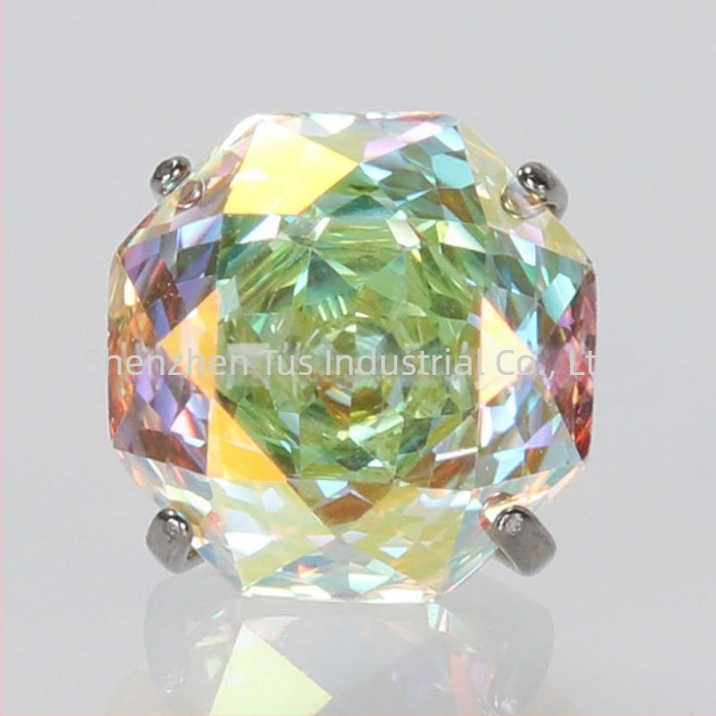 Tusmao cercei din aliaj de titan – Zircon octagonal, încrustări cu diamante, geometric, unisex