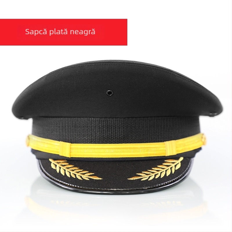 Șapcă bărbătească din bumbac satinat, brodată, cu vârf plat și vizieră lată