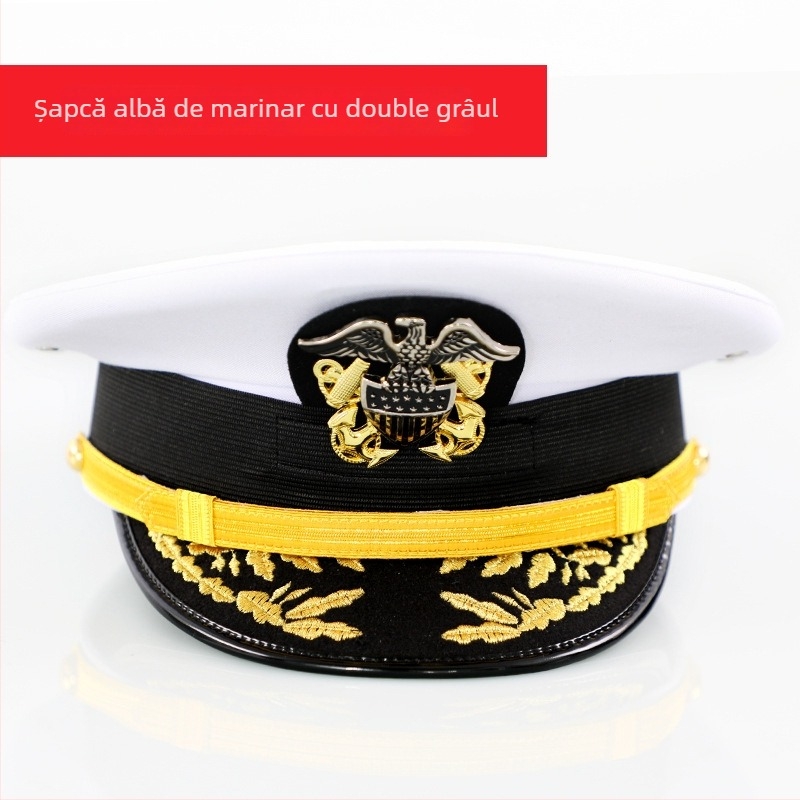 Șapcă bărbătească din bumbac satinat, brodată, cu vârf plat și vizieră lată