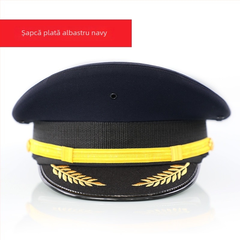 Șapcă bărbătească din bumbac satinat, brodată, cu vârf plat și vizieră lată