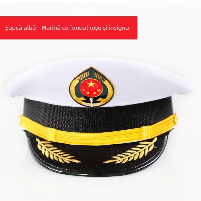 Șapcă bărbătească din bumbac satinat, brodată, cu vârf plat și vizieră lată