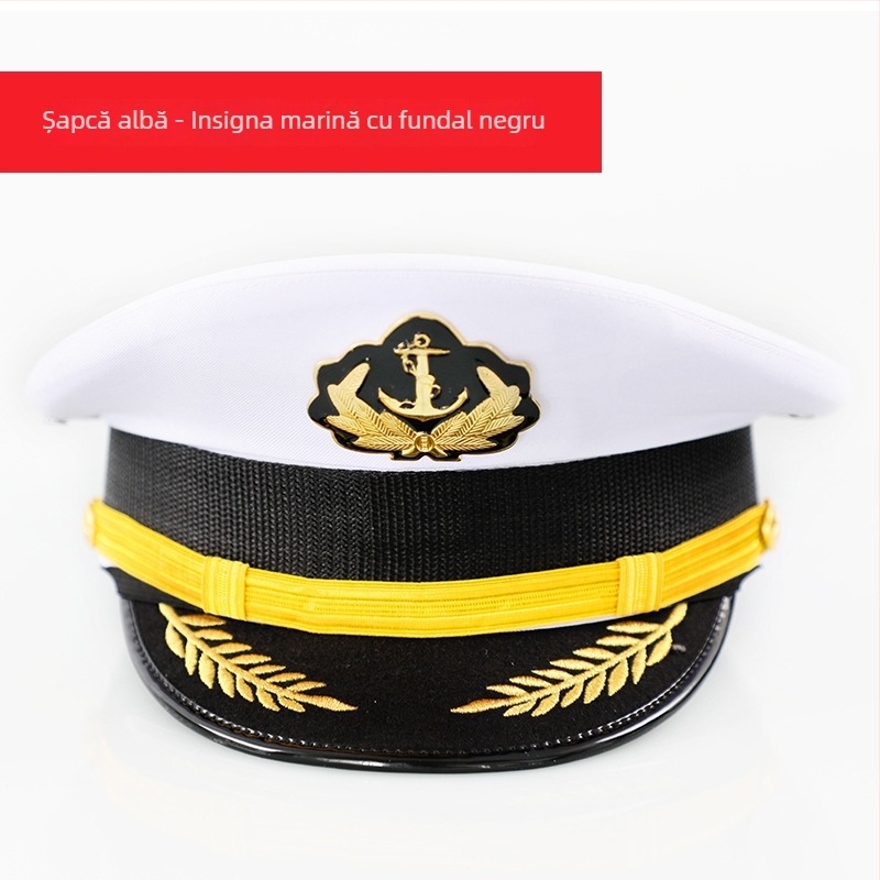 Șapcă bărbătească din bumbac satinat, brodată, cu vârf plat și vizieră lată