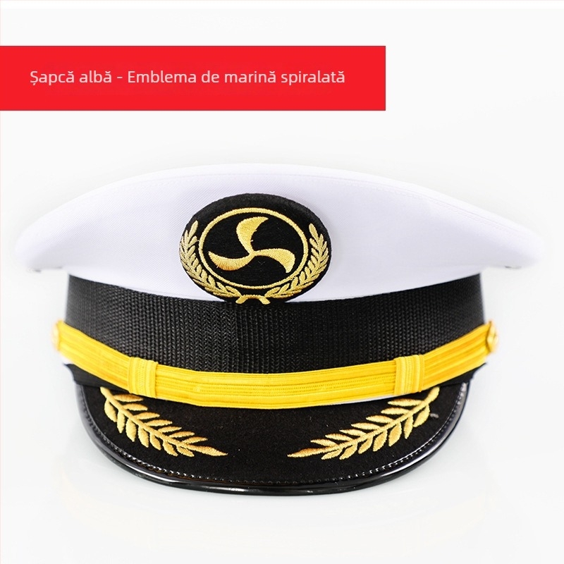 Șapcă bărbătească din bumbac satinat, brodată, cu vârf plat și vizieră lată