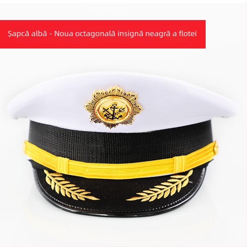 Șapcă bărbătească din bumbac satinat, brodată, cu vârf plat și vizieră lată