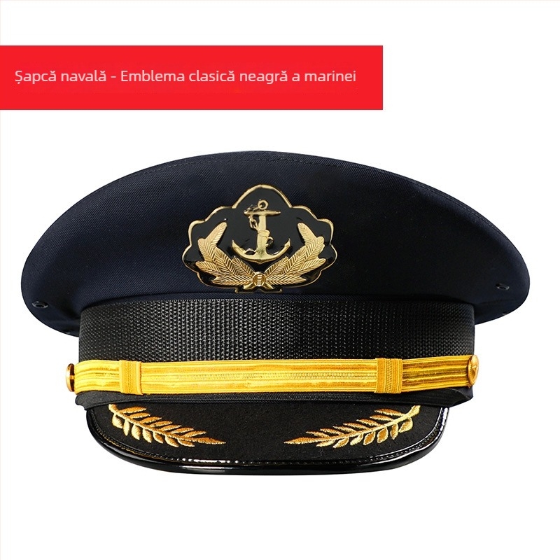 Șapcă bărbătească din bumbac satinat, brodată, cu vârf plat și vizieră lată