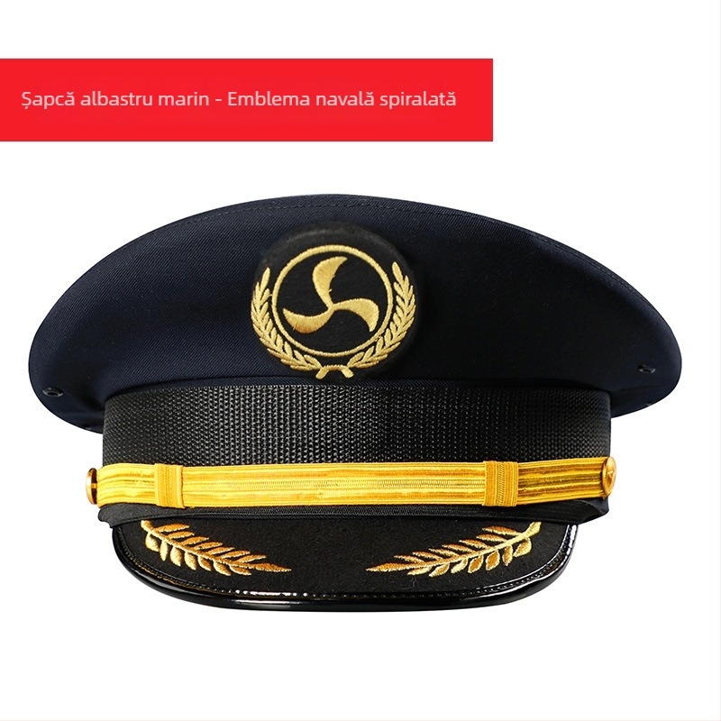 Șapcă bărbătească din bumbac satinat, brodată, cu vârf plat și vizieră lată