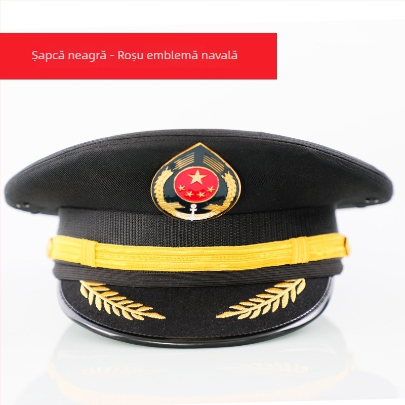 Șapcă bărbătească din bumbac satinat, brodată, cu vârf plat și vizieră lată