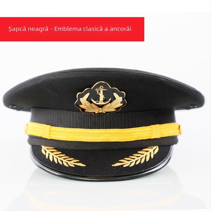 Șapcă bărbătească din bumbac satinat, brodată, cu vârf plat și vizieră lată