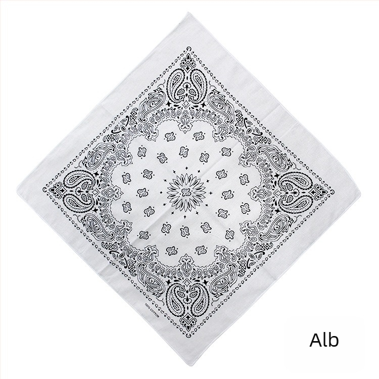 Turban, 100% bumbac, model geometric, țesătură plată, stil pătrat, imprimare