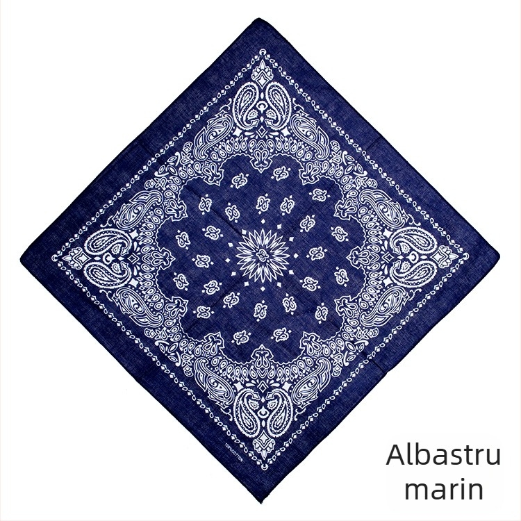 Turban, 100% bumbac, model geometric, țesătură plată, stil pătrat, imprimare