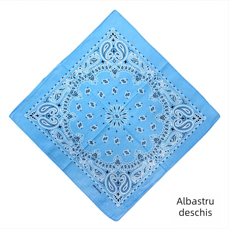 Turban, 100% bumbac, model geometric, țesătură plată, stil pătrat, imprimare