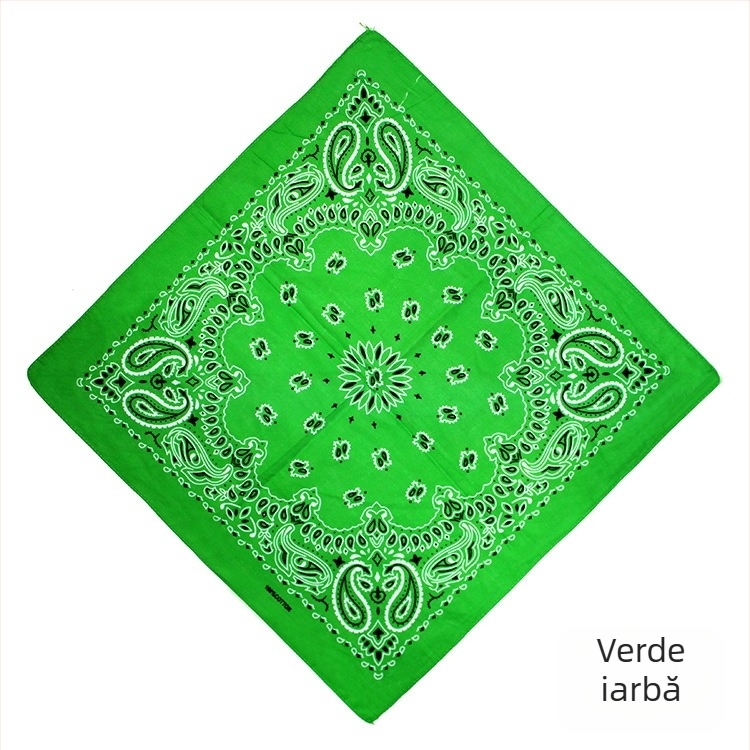 Turban, 100% bumbac, model geometric, țesătură plată, stil pătrat, imprimare