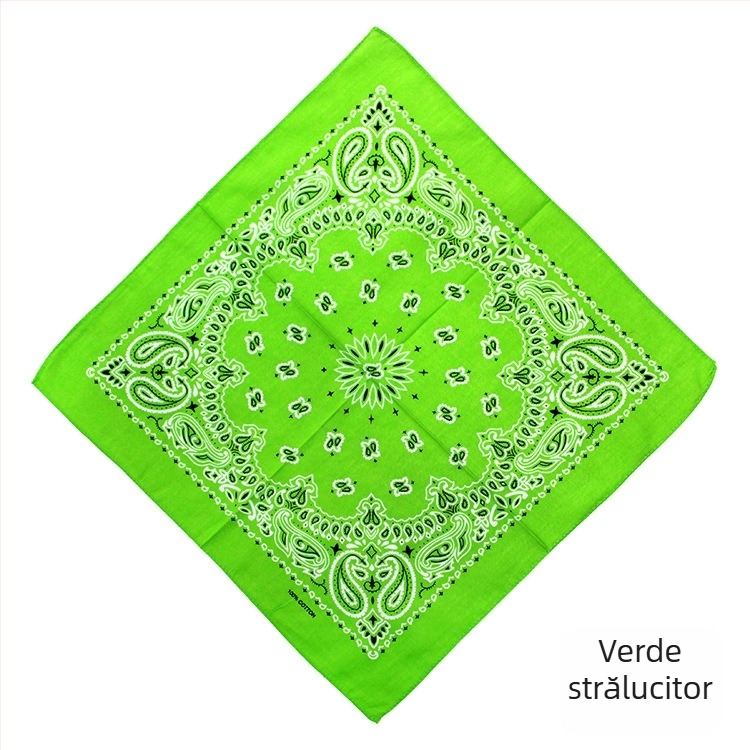 Turban, 100% bumbac, model geometric, țesătură plată, stil pătrat, imprimare