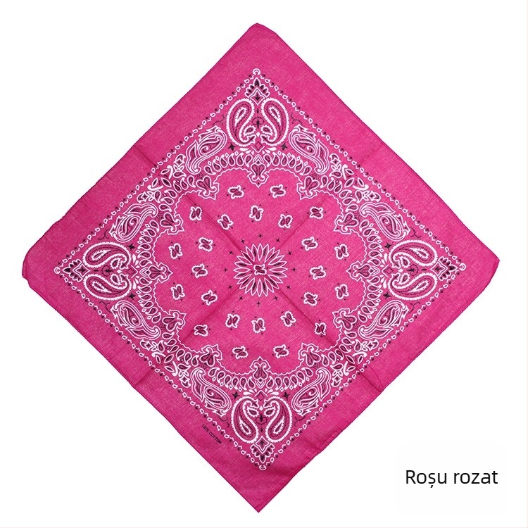 Turban, 100% bumbac, model geometric, țesătură plată, stil pătrat, imprimare