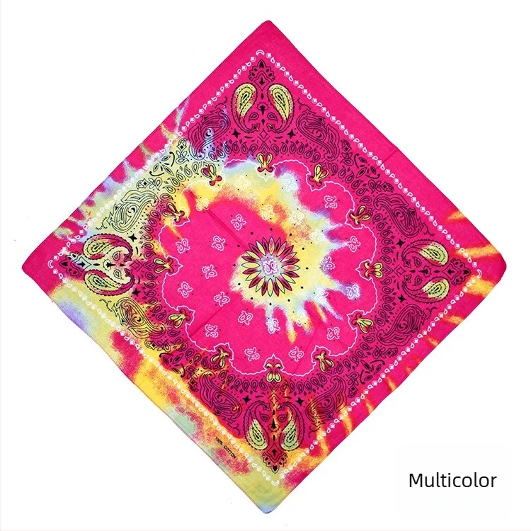 Turban, 100% bumbac, model geometric, țesătură plată, stil pătrat, imprimare