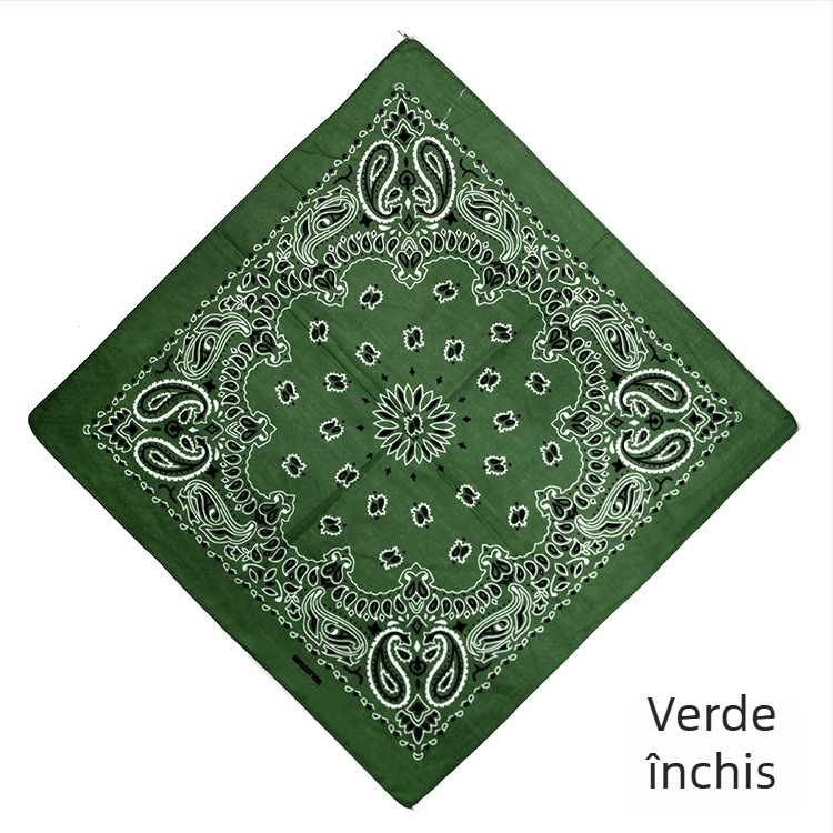 Turban, 100% bumbac, model geometric, țesătură plată, stil pătrat, imprimare