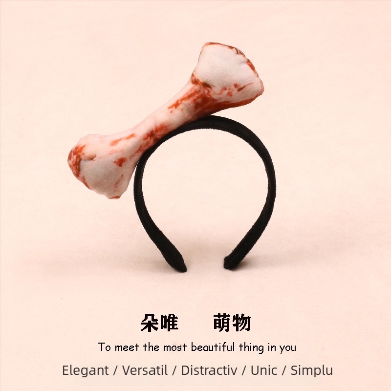 Clamă de păr cu motive alimentare plușate - hot dog, pâine, varză, fructe și legume pentru copii (Primăvara 2023)