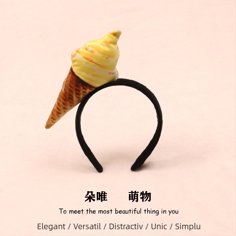 Clamă de păr cu motive alimentare plușate - hot dog, pâine, varză, fructe și legume pentru copii (Primăvara 2023)