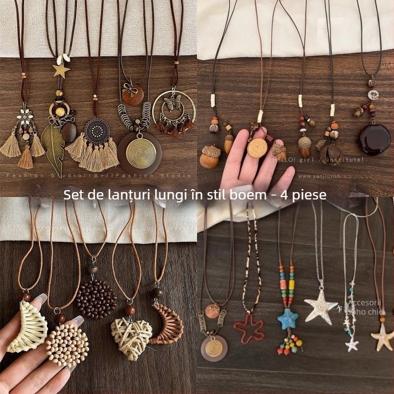 Colier lung pentru femei, pandant geometric, stil coreean, aliaj de zinc, primăvara 2025