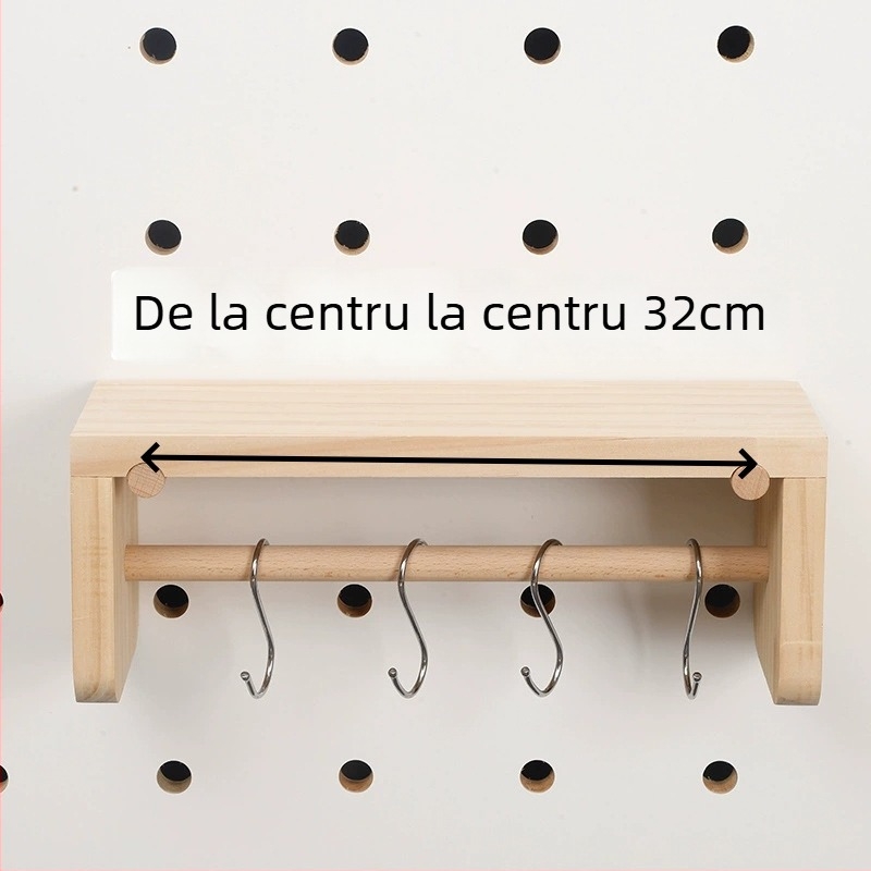 Accesorii din lemn masiv pentru panou de găuri, cârlig Nordic cu capacitate de încărcare, lemn fag, Baimao brand, origine Linyi, lansare primăvara 2020